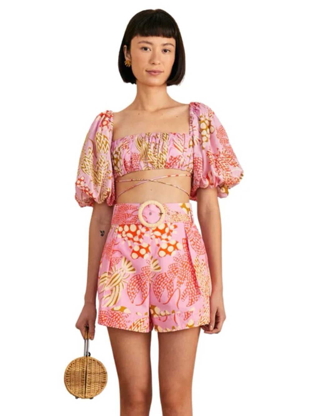 FARM Rio Set - Floral Mixed Lobsters Pink XS - Picture 1 of 15